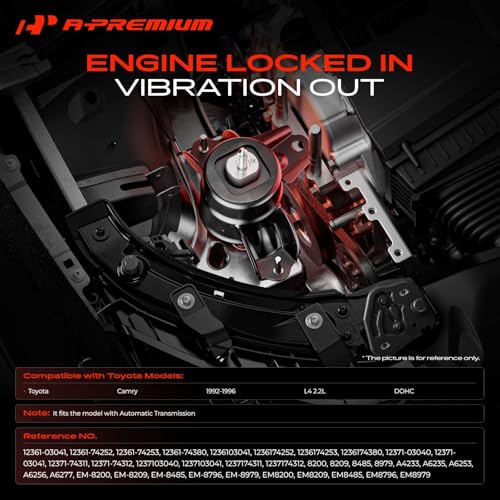 A-Premium Engine Motor and Transmission Mount Kit, with Torque Strut Mount - style: 1992-1996 Camry L4 2.2L Automatic DOHC