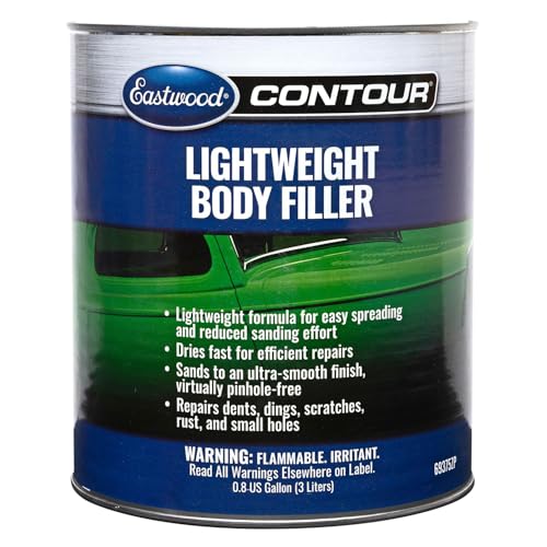 Eastwood Contour Lightweight Automotive Body Filler | Light Weight and Quik Dry Formula Body Fillers for Cars | Easy Spreading and Effortless Clog-Free Sanding for Car Scratches, Dents and More | 3L - size: 1 Count (Pack of 1)