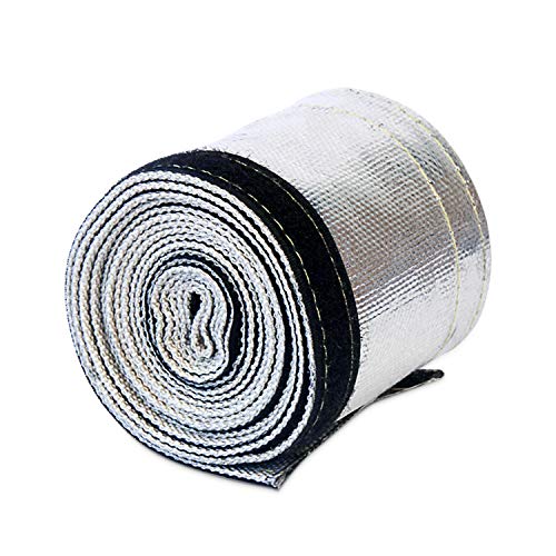 Heat Shroud Sleeve Aluminized Sleeving Express Aluminized Hose and Silver Hose Wire Protection Barrier with Hook and Loop Closure, 3/4" I.D.x 10FT - size: 3/4"I.D.x 10FT