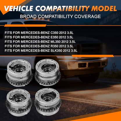 2760501347 4pcs Camshaft Adjuster VVT Timing Gear Intake & Exhaust Camshaft Adjuster Set Fits for Mercedes 2012 E350 C350 R350 ML350 SLK350 V6 3.5L Replace#2760501347 2760501447 2760501547 2760501647 - color: 2760501347