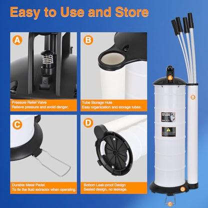 GOOACC Oil Extractor Pump for Oil Change 7L Manual Vacuum Fluid Extractor - size: 7L Manual