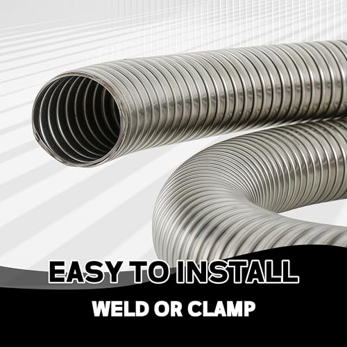 Universal T304 stainless steel Exhaust Flex Pipe Flex Tube-72" 6 Feet Length 1.25" ID - size: 1.25“ X 72"