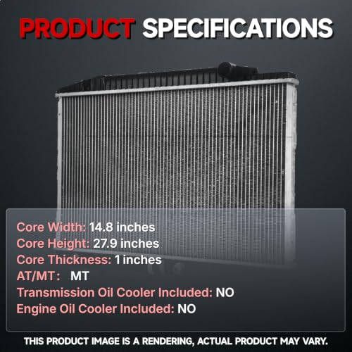 VibeUp 1299 Radiator | MT,Without EOC & TOC | 14-4/5" Core | Fits For Mitsubishi 3000GT 91-99; Dodge Stealth 91-96 | OE#MB605452,MB605453 - size: Rad:1299
