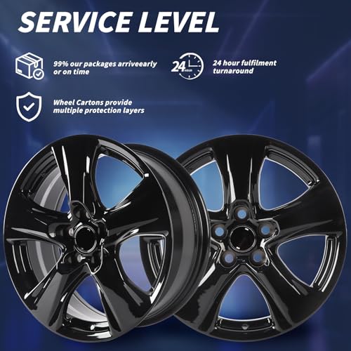 New Single 17" 17x7 17 Inch Aluminum Alloy Wheel Rims Fit for 2019 2020 2021 2022 2023 2024 Toyota RAV4, OEM Design Replacement Rim, Gloss Black, 75240