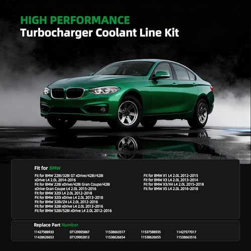 4 PCS Turbocharger Coolant Line Kit 11538663516
