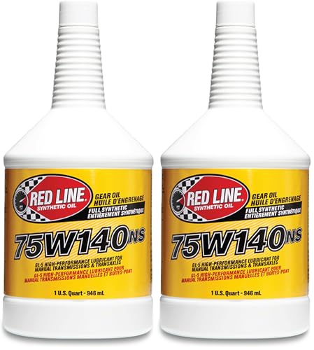 Red Line 57104 75W140NS GL-5 Gear Oil, 1 Quart, 2 Pack - size: 1 Quart (32 Ounces) (Pack of 2)