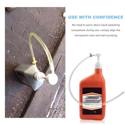 Fluid Pump for Quart Bottles, 4cc Per Pump Stroke Quart Bottle Hand Pumps with Flexible Tube, Transmission Fluid Transfer Kit Lower Unit Gear Oil Extractor for Car Marine Boat