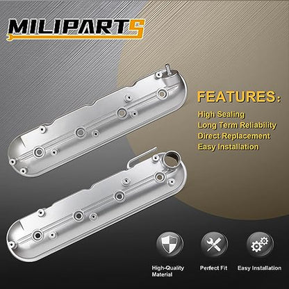 Valve Cover Compatible with Chevy Avalanche Silverado 1999-2008 Gmc Sierra Savana 1999-2008 Buick Rainier 2003-2008 Cadillac Escalade 2002-2008 4.8L 5.3L 6.0L Replace 12570427 12582224 - color: WHITE(Upgrade Aluminum)