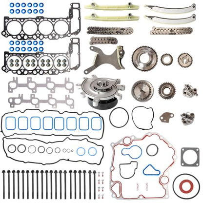 Head Gasket Bolts Set with Timing Chain Water Pump Kit, 4.7L - style: for Durango 4.7L 2000-2003