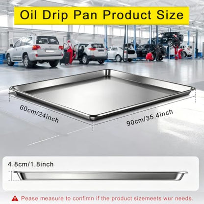 2Pack Stainless Steel Extra Large Oil Drip Pan, 35.4×24×1.6Inches - size: 2Pack Stainless Steel