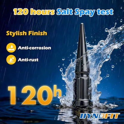 Dynofit M12x1.5 Spike Lug Nuts Compatible with Chevy Toyota Ford,20PCS - color: Black, size: 12x1.5 20PC
