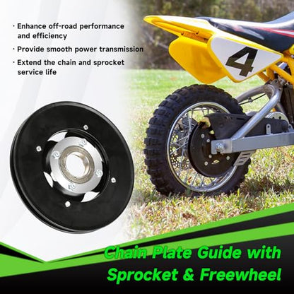 Rear Sprocket Freewheel Chain Plate Guide Assembly Compatible with Razor MX650 MX500 SX500 RSF650 Dirt Bike Electric Rocket Motocross Motorcycle Parts with 25H 132 Link Drive Chain Tensioner