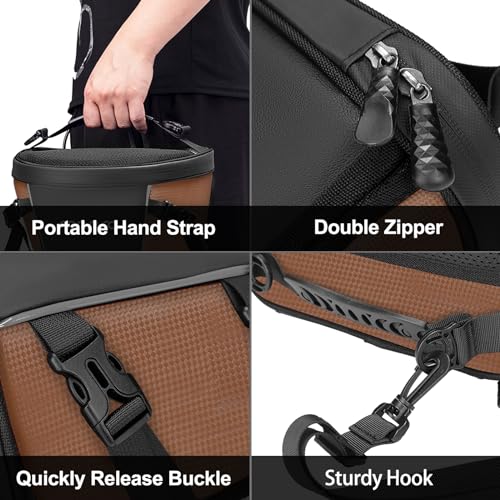 MOSISO Motorcycle Tail Bag Waterproof Polyester Storage Saddle Bag,Brown - color: Brown