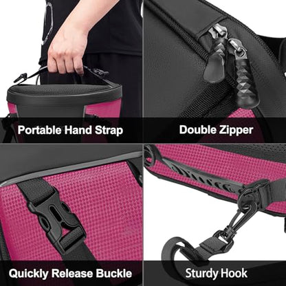 MOSISO Motorcycle Tail Bag Waterproof Polyester Storage Saddle Bag,Rose Red - color: Rose Red