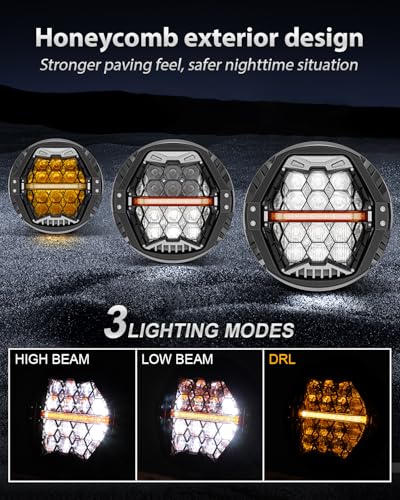 Black-silver 1000% Bright 120W 7'' Motorcycles LED Headlight with Amber Turn Signal Compatible with Road King Road Glide Street Glide Electra Glide Ultra Limited Trike Heritage Softail Fat Boy Yamaha - color: Silver, size: 7 inch