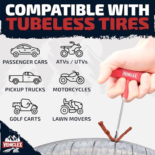 Vehiclex Flat Tire Repair Plugs - 30pcs Heavy Duty Plug and Patch Kit for Emergency Repairs (Pack of 2) - color: Brown, size: 30 pcs (Pack of 2)