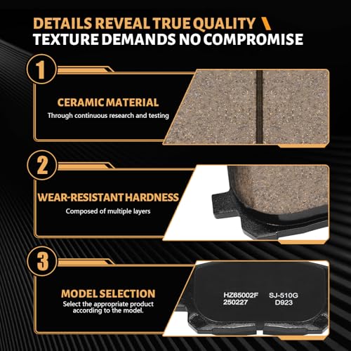 D923 Front Ceramic Brake Pads Kit Fit For Toyota Corolla 2003-2008, For Toyota Matrix 2003-2008, For Pontiac Vibe 2003-2008 - style: HZ923