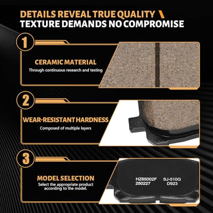 D923 Front Ceramic Brake Pads Kit Fit For Toyota Corolla 2003-2008, For Toyota Matrix 2003-2008, For Pontiac Vibe 2003-2008 - style: HZ923