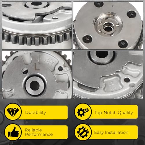 4PCS Variable Valve Timing Cam Sprocket VVT Gears camshaft Phaser Compatible with GMC Buick C-hevrolet Cadillac CTS STS ATS V6 3.0L 3.6L 2007-2017 Replace 12626160 12626161 12624464