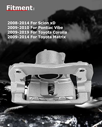 cciyu Front Right Disc Brake Caliper Assembly w/Bracket 19B3435 - size: Front Right[19B3435]