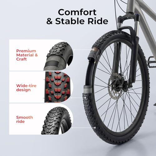 26/27.5x2.2 Mountain Bike Tires with Inner Tubes & Tire Levers (2 Sets) | Cross Country Bicycle Foldable Replacement Tires - High-Traction Off-Road Tires for Trail and XC Riding - size: 27.5x2.2