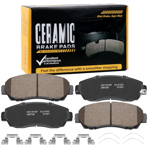 D1521 Front Ceramic Brake Pads Kit Fit For Honda Accord Crosstour 2011, For Crosstour 2012-2015, For CR-V 2012-2016, 2020-2022, For Odyssey 2011-2017, Passport 2019-2023 - style: HZ1521