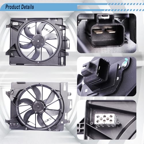 Radiator Cooling Fan Compatible with 08-15 Town & Country, 5058674AA - size: 2008-2020 Dodge Grand Caravan