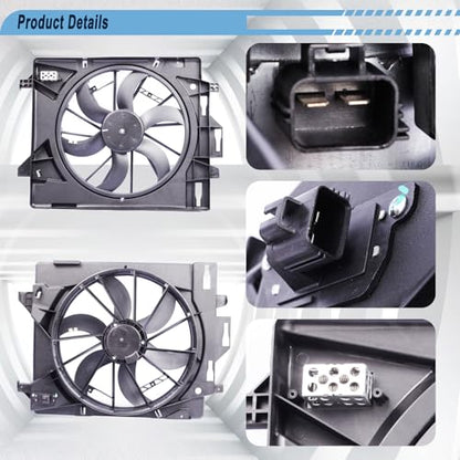 Radiator Cooling Fan Compatible with 08-15 Town & Country, 5058674AA - size: 2008-2020 Dodge Grand Caravan