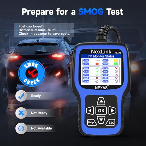 NEXAS NL101 OBD2 Scanner with Battery Tester for All US Vehicles Since 1996 - color: black