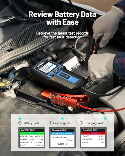 TOPDON BT200 Car Battery Tester, 12V/24V, 100-2000 CCA Load Tester