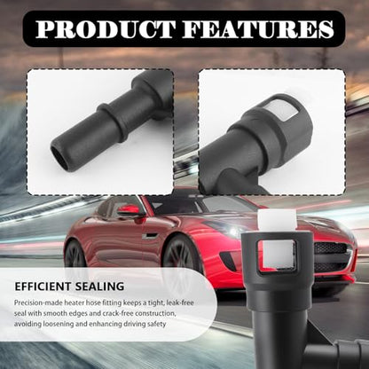 2PCS Car Heater Hose Connector Replacement OEM#15055343,T-Shape Heater Core Connector Compatible with Cadillac Chevrolet GMC,Waterproof Heaters Hose Fitting Car Accessories