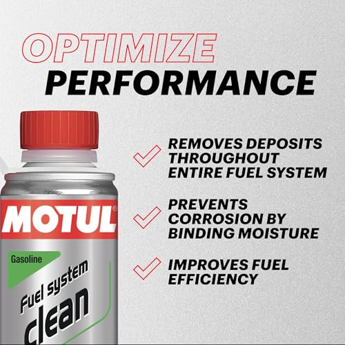 Motul Fuel System Clean for Gasoline Engines | Cleans Injectors, Valves & Combustion Chamber | Restores Acceleration & Throttle Response | Helps Prevent Engine Wear | 300ml
