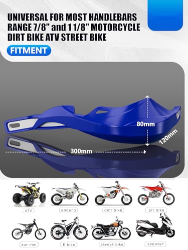 JFG RACING Dirt Bike Handguards Universal for 7/8" and 1 1/8" Handle Bar - color: blue