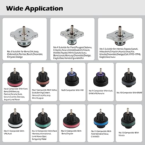 Coolant Pressure Tester Kit – Radiator System Leak Detector & Cooling Test Tool with Tesla, Porsche Adapter (27-Piece) (Nylon)