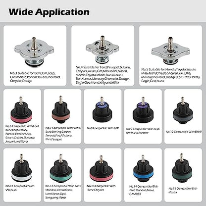 Coolant Pressure Tester Kit – Radiator System Leak Detector & Cooling Test Tool with Tesla, Porsche Adapter (27-Piece) (Nylon)