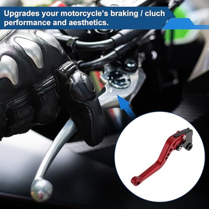 Short Brake Clutch Levers for Kawasaki Z1000SX/NINJA 1000/Tourer 2011-2016 6 Position Adjustable Motorcycle Handlebar Brake Lever Aluminum Alloy Red - color: Red