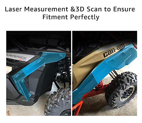 Maverick X3 Fender Flare Extensions, A&UTV PRO Extended Mud Guards Fender Flares Front & Rear for 2017-2025 Can Am Maverick X3 & X3 Max RS Turbo R RR, 2 & 4 Doors Accessories, Replace # 715002973 - size: for 2017-2024 2025 Can-Am Maverick X3