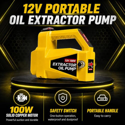 Oil Transfer Pump 12V 100W, Engine Oil Extractor Pump - color: Yellow