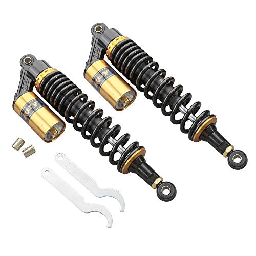 15.7" Motorcycle Shocks Air Shock Absorbers,ATV Shock Absorbers - color: Black Gold, size: 400MM