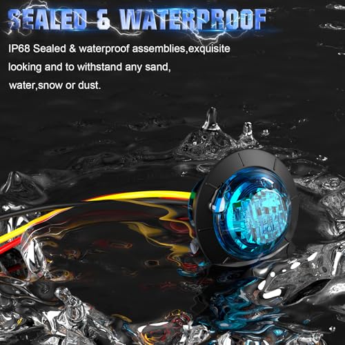 PSEQT 20Pcs 3/4" Strobe Flash+Steady Marker Lights Dual Function Blue LED Trailer Side Clearance Tail Round Lights 12V Bumper Grille Warning Waterproof Lamp for Trailer Truck Bus ATV UTV Van RV - color: Blue