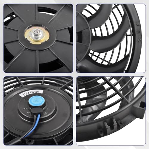 SSN 12" Black Electric Radiator Cooling Fan Assembly Kit - color: Black, size: 12" No Thermostat