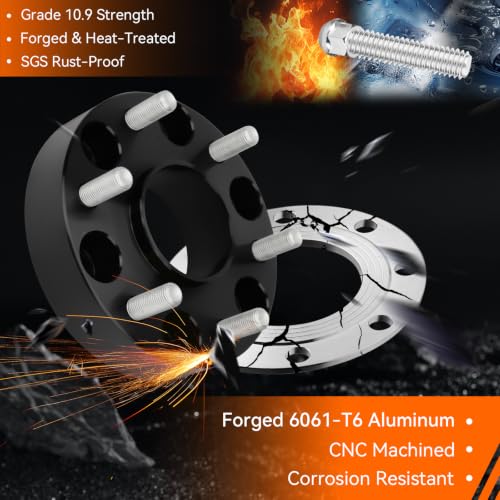 GAHA 6x139.7mm Wheel Spacers 1 inch 108mm Hub Bore, with M14x1.5 - color: 6x139.7-1in-2PCS