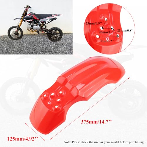 Plastic Front Wheel Mud Guard Motorcycle Fender Protector Red - color: Red