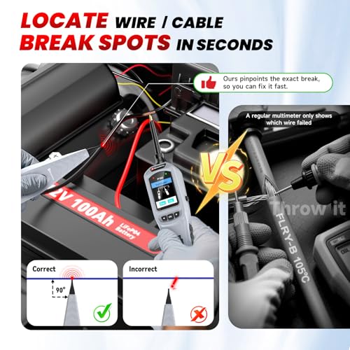 2026 BOSSCOMM P180 Power Circuit Probe Tool, 9-30V Automotive Circuit Tester, AC/DC Voltage/Diode/Resistance/Trailer Light Test, Battery Test, Wire Tracer,40FT Cable
