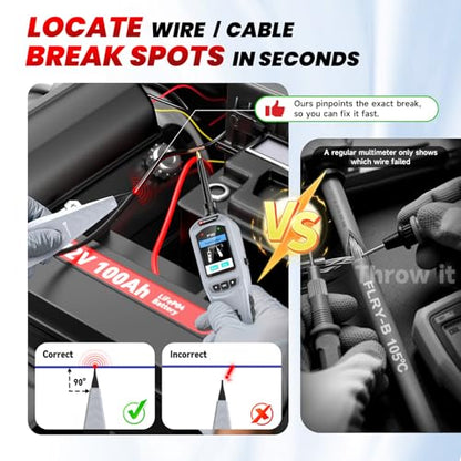 2026 BOSSCOMM P180 Power Circuit Probe Tool, 9-30V Automotive Circuit Tester, AC/DC Voltage/Diode/Resistance/Trailer Light Test, Battery Test, Wire Tracer,40FT Cable