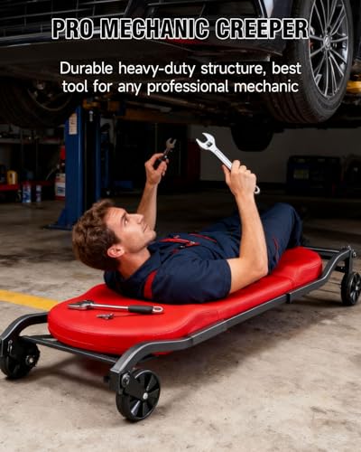 INCENDIOS 43.4 Inch Heavy Duty Mechanic Creeper, Automotive Rolling Creeper