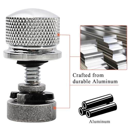 FOVPLUE 1/4″-20 Thread Seat Bolt/Screw and Nut Kit for Harley FLT Touring - color: CHROME BOLT/NUT/WASHER