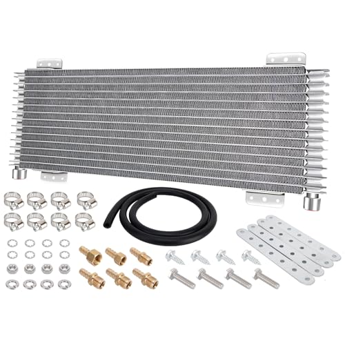 40k Transmission Oil Cooler LPD47391, Heavy Duty 40,000 GVW Max, Low Pressure Drop, Compatible with Tru-Cool,Includes Mounting Hardware-Ideal for Heavy Vehicles,40,000 GVW transmission cooler (Silver) - color: silver