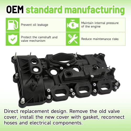 Upgrade Engine Valve Cover Kit with Gaskets And Bolts Compatible with Ford F-150 2017-2020, Expedition 2018-2022, Navigator 2018-2023 3.5L, Replace HL3Z6582F HL3Z6582G HL3Z6582E HL3Z6582B
