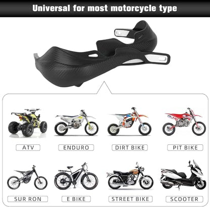 JFG RACING Dirt Bike Handguards,Imitation Carbon Fiber Grain Surface 7/8" 22mm and 1 1/8" 28mm Motorcycle Universal Handguards Hand Guards for Sur Ron ATV Dirt Pit Bike off Road Motocross Enduro MX - color: imitation carbon